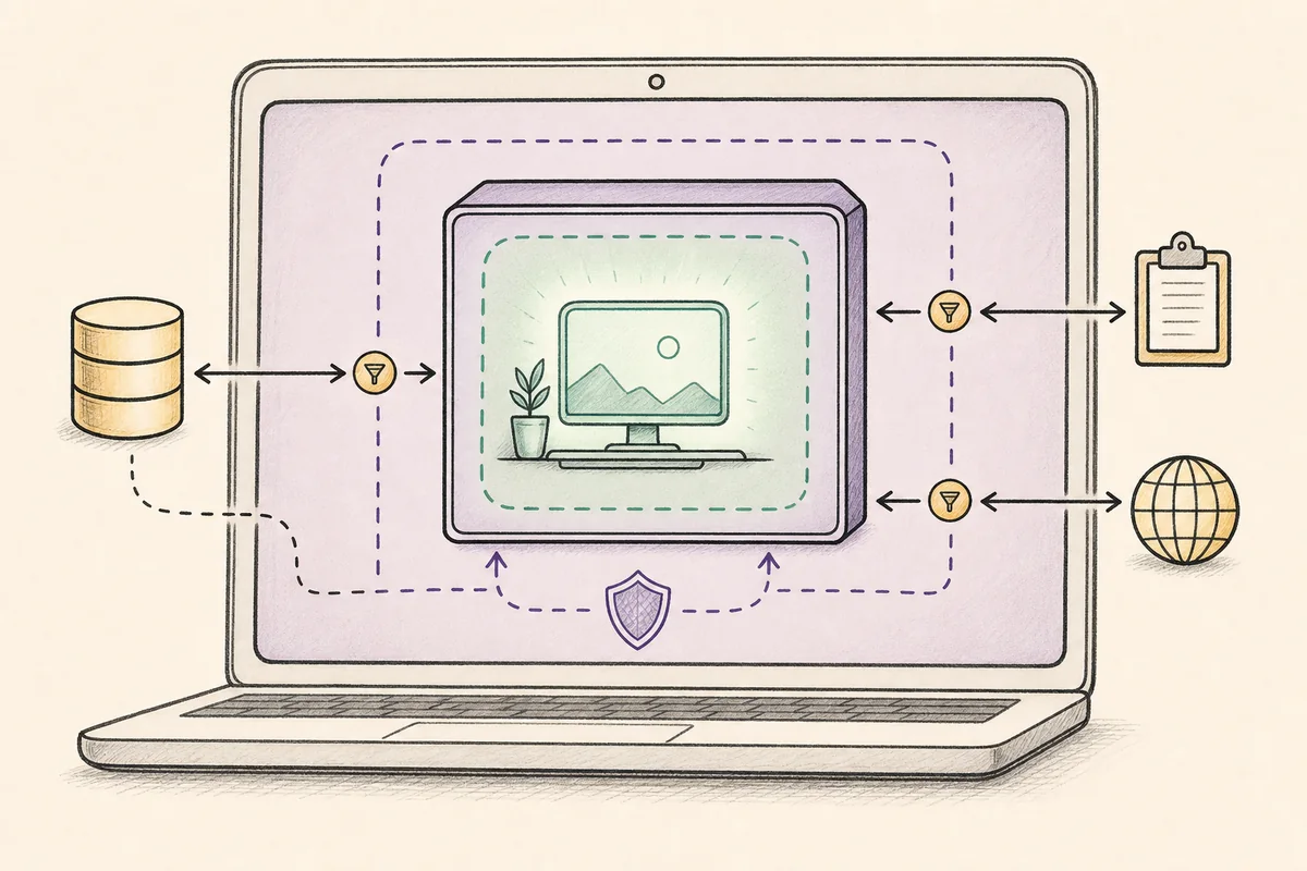 Diagram of a virtual machine inside a host security boundary